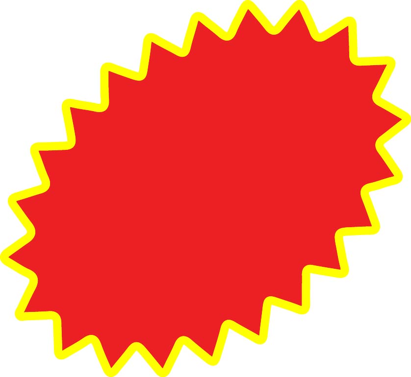 Bright Red Starburst Shape